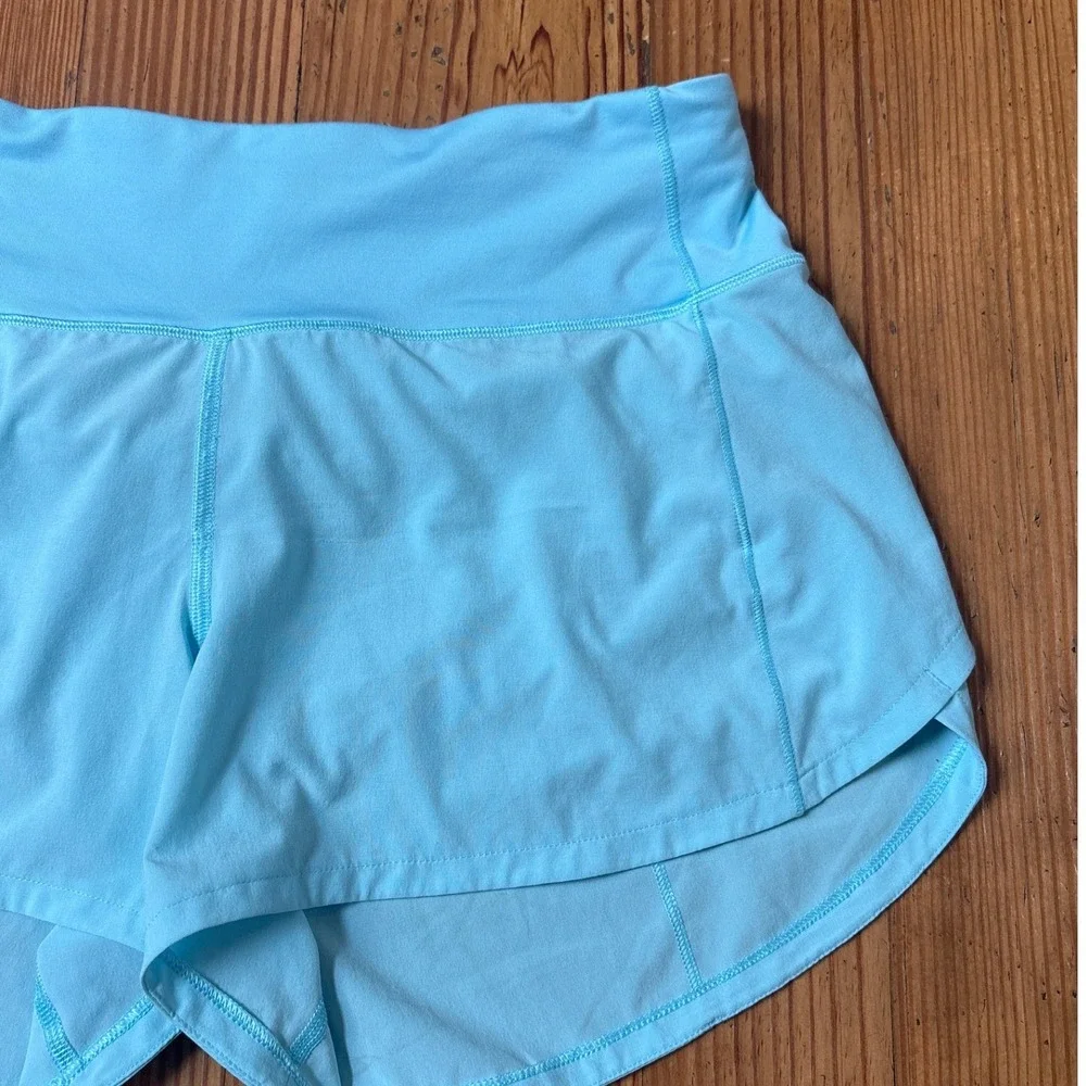 Lululemon Speed Up Low-Rise Lined Short 2.5 Women Cyan Blue Athletic SIZE 6